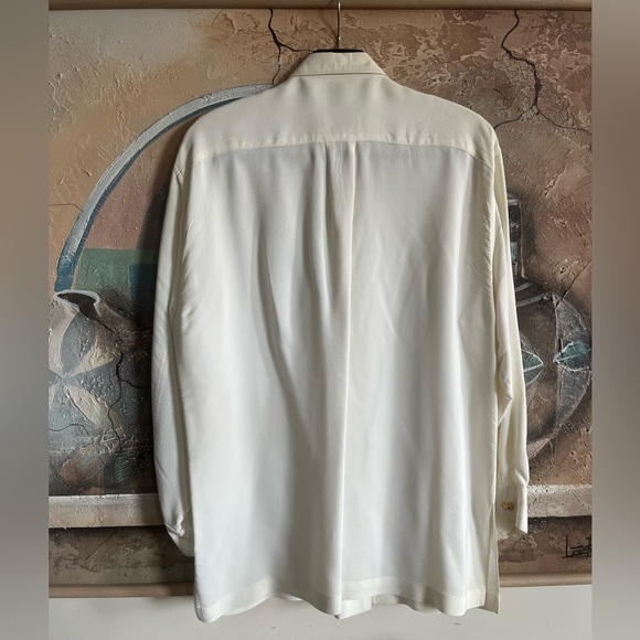 Times Seven Todd Oldham Vintage Button Embellished White Button-down Shirt - Picture 13 of 16